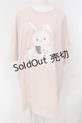 Secret Honey / レースアップうさぎBIG Tシャツ  ピンク O-25-04-24-040-CA-TO-IG-OS