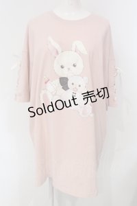 Secret Honey / レースアップうさぎBIG Tシャツ  ピンク O-25-04-24-040-CA-TO-IG-OS