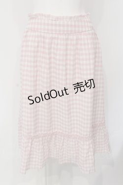 画像1: LODISPOTTO / フラワーレース使いミディスカート  ピンク O-25-04-24-042-LO-SK-IG-OS