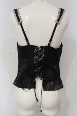 画像4: Qutie Frash / ジャガードコルセットベスト  ブラック×シルバー O-25-04-24-043-QU-TO-IG-OS