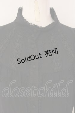 画像2: Sheglit / スタンドカラーフリルブラウス M ブラック O-25-04-24-044-EL-BL-IG-OS