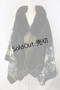 Qutie Frash / ポンチョコート  ブラックｘゴールド O-25-04-24-045-QU-CO-YM-ZT0502A