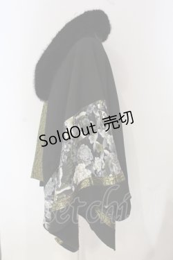 画像2: Qutie Frash / ポンチョコート  ブラックｘゴールド O-25-04-24-045-QU-CO-YM-ZT0502A