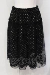 INGEBORG / ドットカメリアチュールスカート 9号 クロ O-25-04-24-050-LO-SK-IG-OS