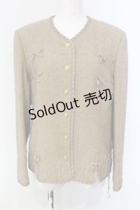 INGEBORG / はしごリボンツイードジャケット M ベージュ O-25-04-24-055-LO-JA-IG-OS
