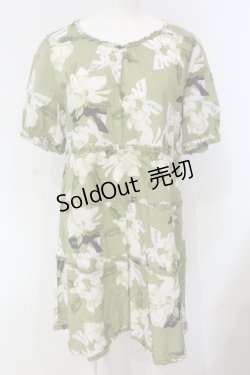 画像1: INGEBORG / マグノリアプリントチュニック 4 グリーン O-25-04-24-059-LO-OP-IG-OS