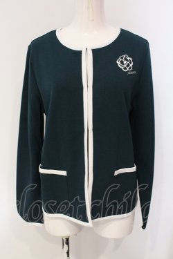 画像1: INGEBORG / パイピングアクセントカーディガン 4 グリーン O-25-04-24-060-LO-TO-IG-OS