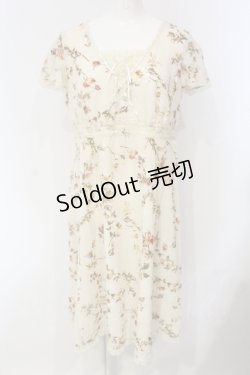 画像1: INGEBORG / フラワープリントはしごレースワンピース 9 アイボリー O-25-04-24-061-LO-OP-IG-OS