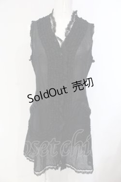 画像1: INGEBORG / ローンフリルノースリーブブラウス 9 クロ O-25-04-24-069-LO-BL-IG-OS