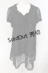 INGEBORG / レーススリーブブラウスチュニック 9 クロ O-25-04-24-070-LO-BL-IG-OS