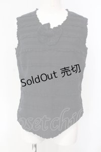 INGEBORG / タックフリルノースリーブプルブラウス  クロ O-25-04-24-074-LO-BL-IG-OS