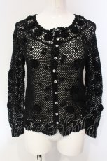 画像1: 【SALE】INGEBORG / ローズモチーフ透かし編みカーディガン  クロ O-25-04-24-075-LO-TO-IG-ZT460 (1)