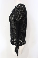 画像2: 【SALE】INGEBORG / ローズモチーフ透かし編みカーディガン  クロ O-25-04-24-075-LO-TO-IG-ZT460 (2)