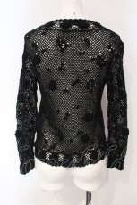 画像3: 【SALE】INGEBORG / ローズモチーフ透かし編みカーディガン  クロ O-25-04-24-075-LO-TO-IG-ZT460 (3)