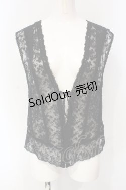 画像1: INGEBORG / レースベスト  クロ０ O-25-04-24-079-LO-TO-IG-OS