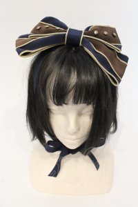 ALICE and the PIRATES / クリスのリボンヘッドドレス  ブラウン×ネイビー O-25-05-30-1065-PA-AC-IG-ZT445-F001