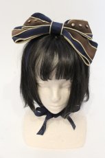 画像1: 【SALE】ALICE and the PIRATES / クリスのリボンヘッドドレス  ブラウン×ネイビー O-25-05-30-1065-PA-AC-IG-ZT445-F001 (1)