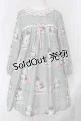 Leur Getter / Leur Kitten袖付きワンピース  ミント O-25-04-24-014-LU-OP-IG-OS