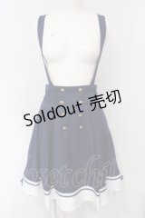 Amavel / Crown Emblemサイドプリーツマリンスカパン  ネイビー×シロ O-25-04-24-003-CA-PA-IG-OS