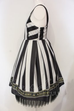 画像3: ATELIER　Ruby / Stripe Ribbon Chinchilla ワンピース  ブラック×ホワイト O-25-04-24-021-EL-OP-IG-OS