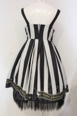 画像4: ATELIER　Ruby / Stripe Ribbon Chinchilla ワンピース  ブラック×ホワイト O-25-04-24-021-EL-OP-IG-OS (4)