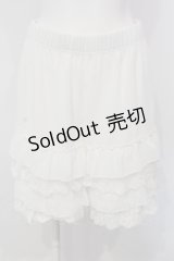 axes femme / レースフリルペチパンツ M シロ O-25-04-26-003-AX-PA-IG-OS