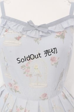 画像2: Melody BasKet / 鳥籠と薔薇のジャンパースカート  サックス O-25-04-26-024-LO-OP-IG-OS