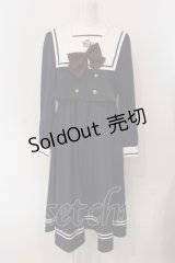 Amavel / Crown Emblem Setup風セーラーワンピース  ネイビー O-25-04-26-027-CA-OP-IG-OS