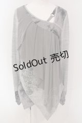 Rozen Kavalier / 異素材ドレープカットソー  グレー O-25-04-26-031-OO-TO-OW-OS
