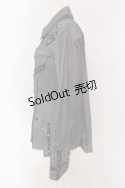 画像3: Ozz Croce / パイピング総柄ブラウス  ブラック O-25-04-26-034-OO-BL-OW-OS