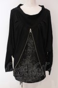 Ozz Croce / レイヤード風ZIPライントップス  ブラック O-25-04-26-040-OO-TO-OW-OS
