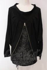 Ozz Croce / レイヤード風ZIPライントップス  ブラック O-25-04-26-040-OO-TO-OW-OS