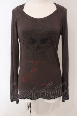 h.ANARCHY / スカルptフード付トップス  チャコール O-25-04-26-042-HN-TO-OW-OS
