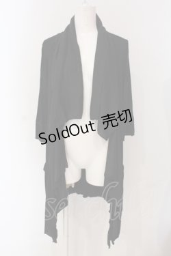 画像1: Rozen Kavalier / テレコ切り替えドレープカーディガン  ブラック O-25-04-26-044-OO-TO-OW-ZI