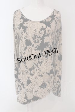 画像1: GLAD NEWS / アシンメトリーストレッチカットソー  ブラックｘゴールド O-25-04-26-047-GL-TO-YM-ZS