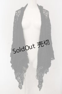 axes femme / レース使い透かしニットフーデイーカーデ M クロ O-25-04-26-049-AX-TO-IG-OS