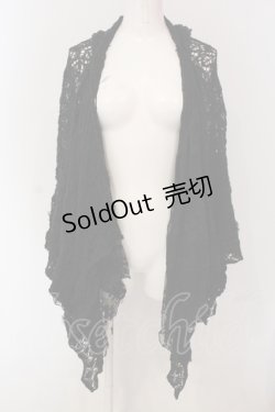画像1: axes femme / レース使い透かしニットフーデイーカーデ M クロ O-25-04-26-049-AX-TO-IG-OS