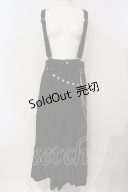 画像1: ALGONQUINS / スタッズフラップサスペンダーワイドパンツ  ブラック O-25-04-26-006-AL-PA-IG-OS