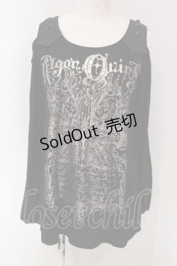 画像1: ALGONQUINS / クロスプリントAラインタンク  ブラック O-25-04-26-051-AL-TO-IG-OS
