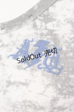 画像2: ALGONQUINS / ラメロゴ刺繍タンク  ホワイト×グレー×ブルー O-25-04-26-052-AL-TO-IG-OS