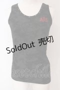 ALGONQUINS / ラメロゴ刺繍タンク  ブラック×グレー O-25-04-26-053-AL-TO-IG-OS