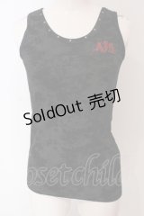 ALGONQUINS / ラメロゴ刺繍タンク  ブラック×グレー O-25-04-26-053-AL-TO-IG-OS