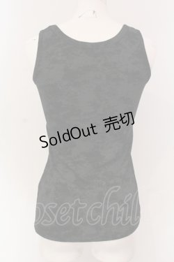 画像4: ALGONQUINS / ラメロゴ刺繍タンク  ブラック×グレー O-25-04-26-053-AL-TO-IG-OS