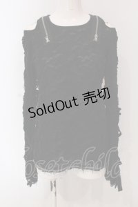 ALGONQUINS / ダメージオフショルトップス  ブラック O-25-04-26-055-AL-TO-IG-OS
