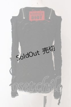 画像3: ALGONQUINS / ダメージオフショルトップス  ブラック O-25-04-26-055-AL-TO-IG-OS