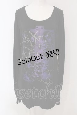 画像1: SEX POT ReVeNGe / ギャザースリーブロングカットソー  ブラック O-25-04-26-057-SP-TO-IG-OS