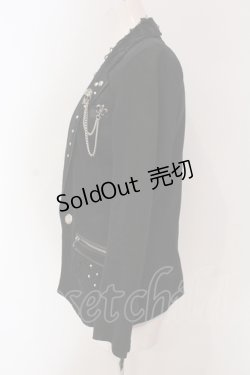 画像3: SEX POT ReVeNGe / ダメージ配色テーラードジャケット  ブラック O-25-04-26-058-SP-JA-IG-OS