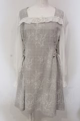 DearMyLoveRose / レースレイヤードレースアップワンピース 3L グレー O-25-04-26-062-EL-OP-IG-ZT337