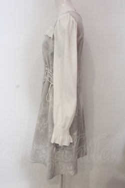 画像3: DearMyLoveRose / レースレイヤードレースアップワンピース 3L グレー O-25-04-26-062-EL-OP-IG-OS