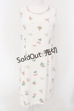 画像1: 【SALE】Franche Lippee / あかい実ワンピース M シロ O-25-04-26-063-LO-OP-IG-ZT227